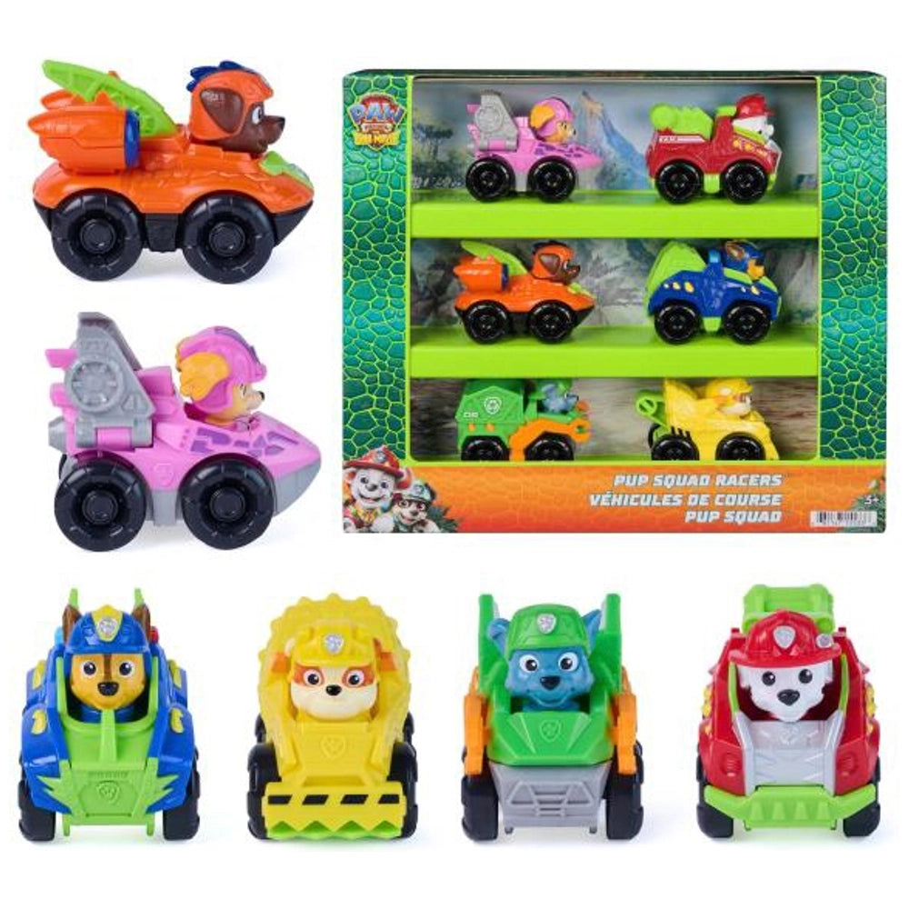Paw Patrol: The Dino Movie Vehicles Pup Squad Racer 6 Pack