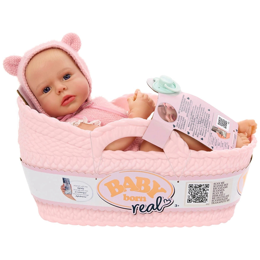 Baby Born Real Hand-Painted, Realistic Reborn Baby Doll Girl - Fair, Open Eyes