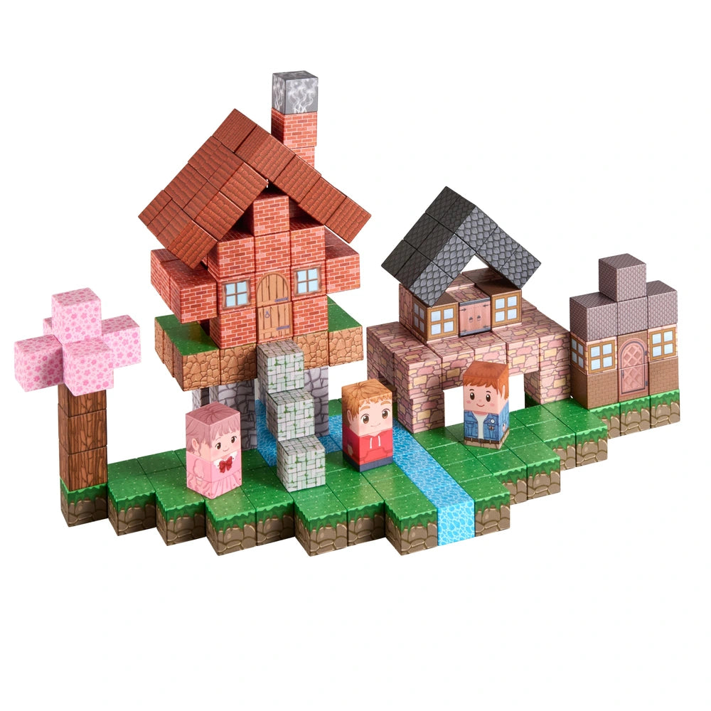 Magnetic Cubes 200 Piece Village Building Set