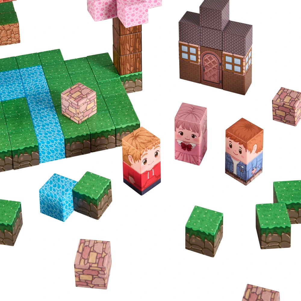 Magnetic Cubes 200 Piece Village Building Set