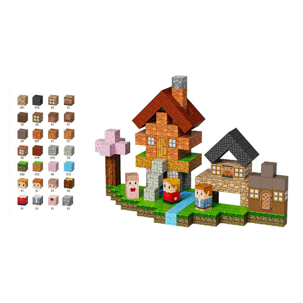 Magnetic Cubes 200 Piece Village Building Set
