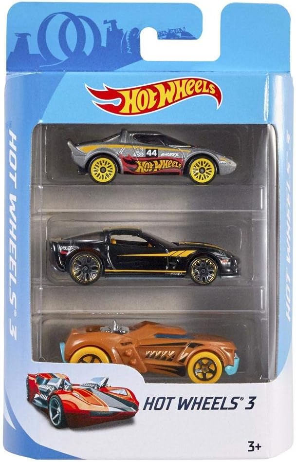Hot Wheels 1:64 Scale Toy Cars & Trucks, 3-Pack Assortment