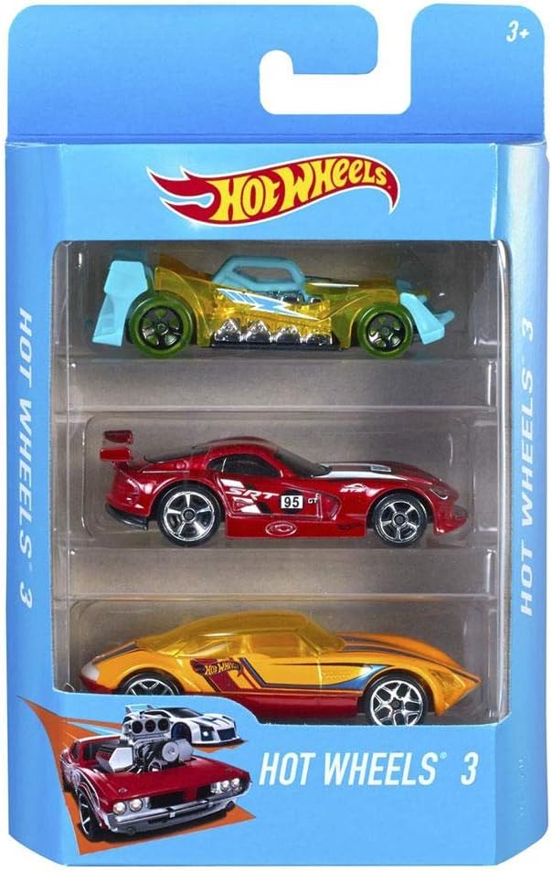 Hot Wheels 1:64 Scale Toy Cars & Trucks, 3-Pack Assortment