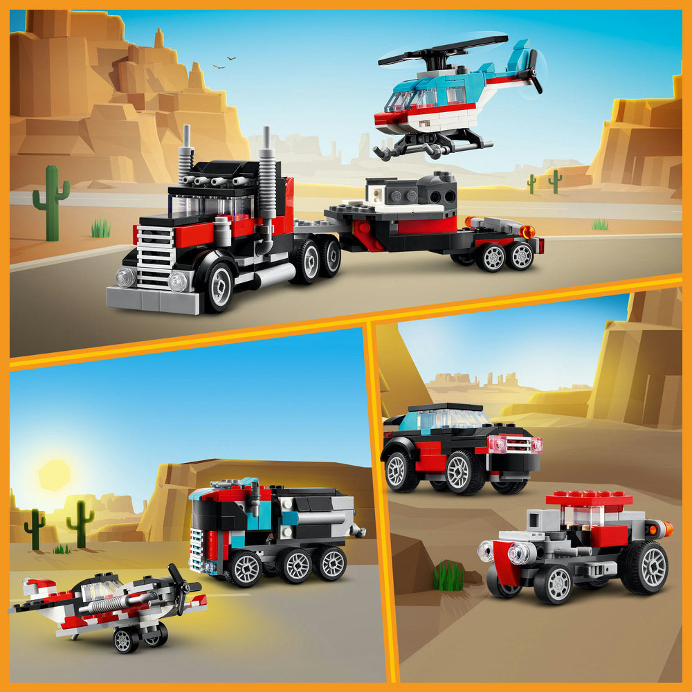 Lego® Creator Flatbed Truck With Helicopter Toy 31146
