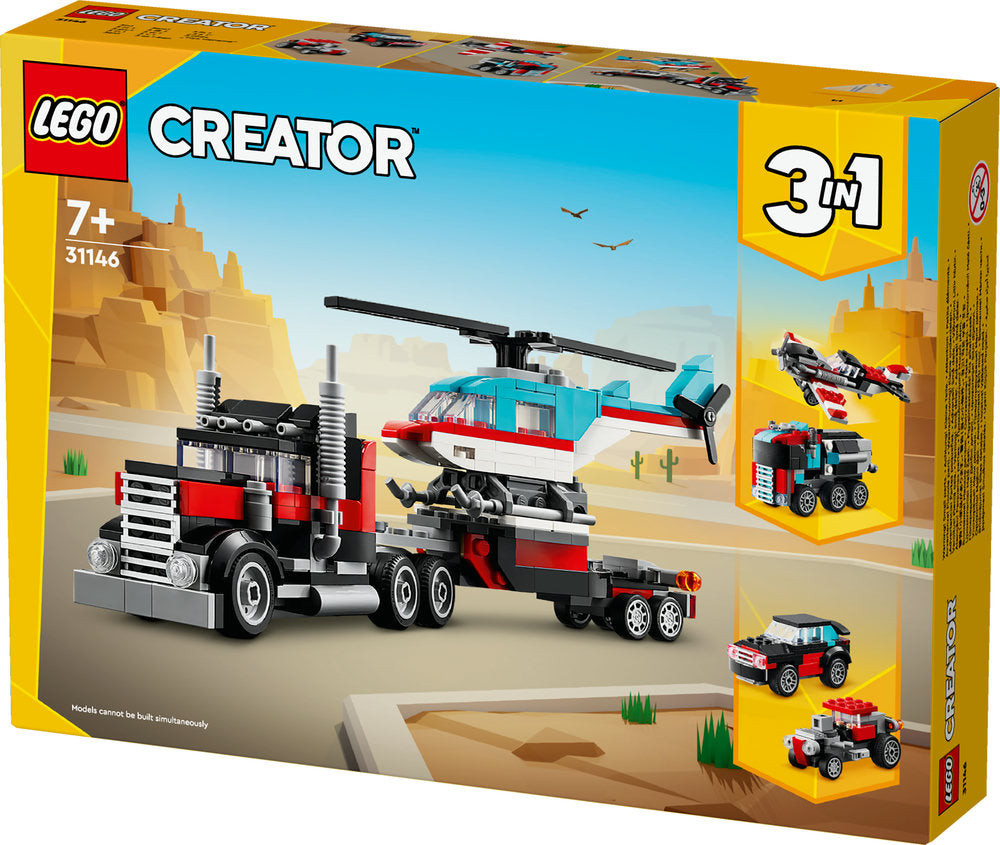 Lego® Creator Flatbed Truck With Helicopter Toy 31146