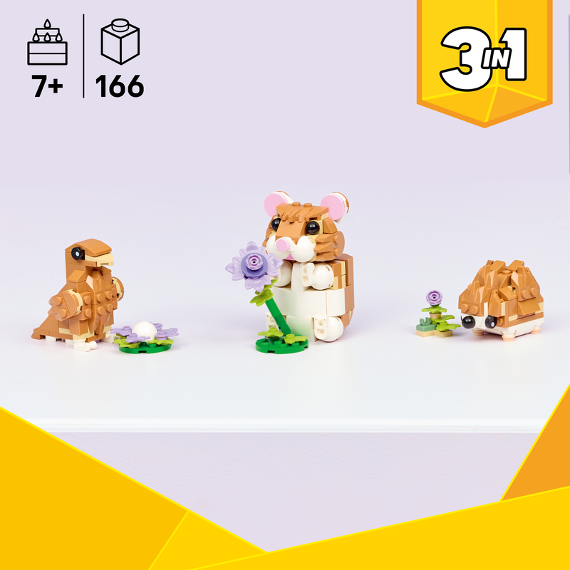 Lego® Creator 3 In 1 Cute Hamster With A Flower Toy 31376