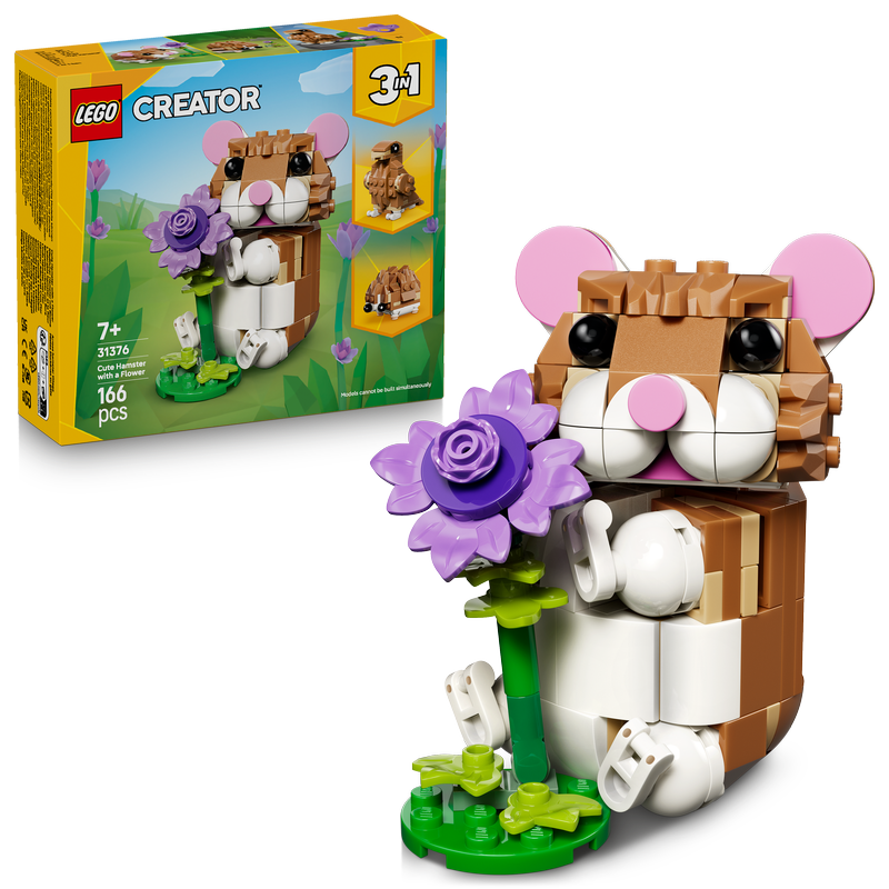 Lego® Creator 3 In 1 Cute Hamster With A Flower Toy 31376