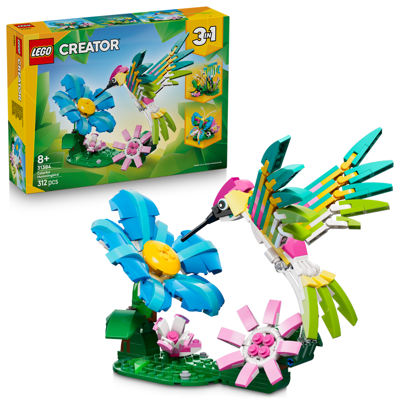 Lego® Creator 3 In1 Wild Animals: Colourful Hummingbird Decor 31384