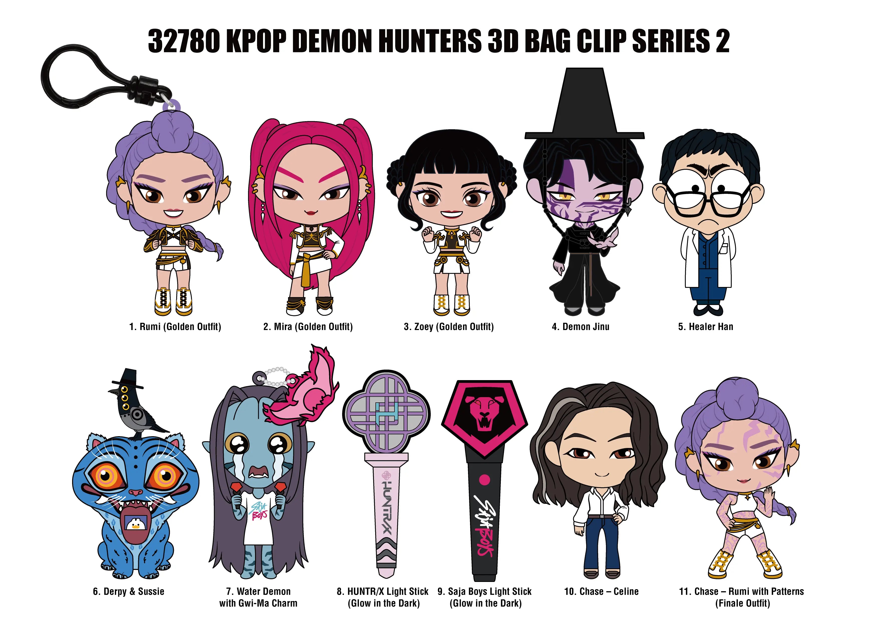 K-Pop Demon Hunters Series 2 Bag Clips Blind Bag Assortment