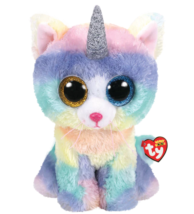 Ty Beanie Boos Large-Heather Cat With Horn