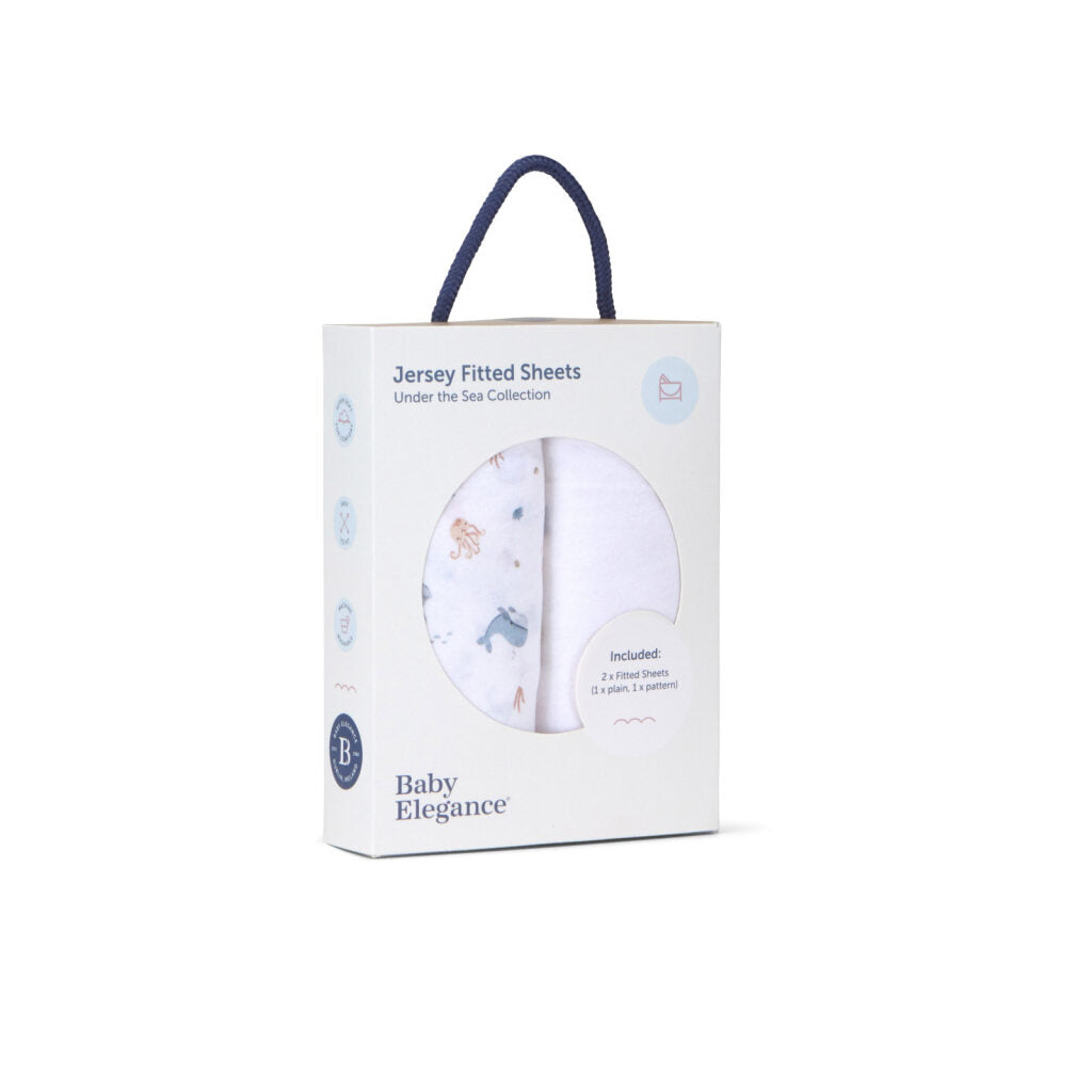 Baby Elegance Crib Sheets Under The Sea - 45 X 90Cm - 2-Pack