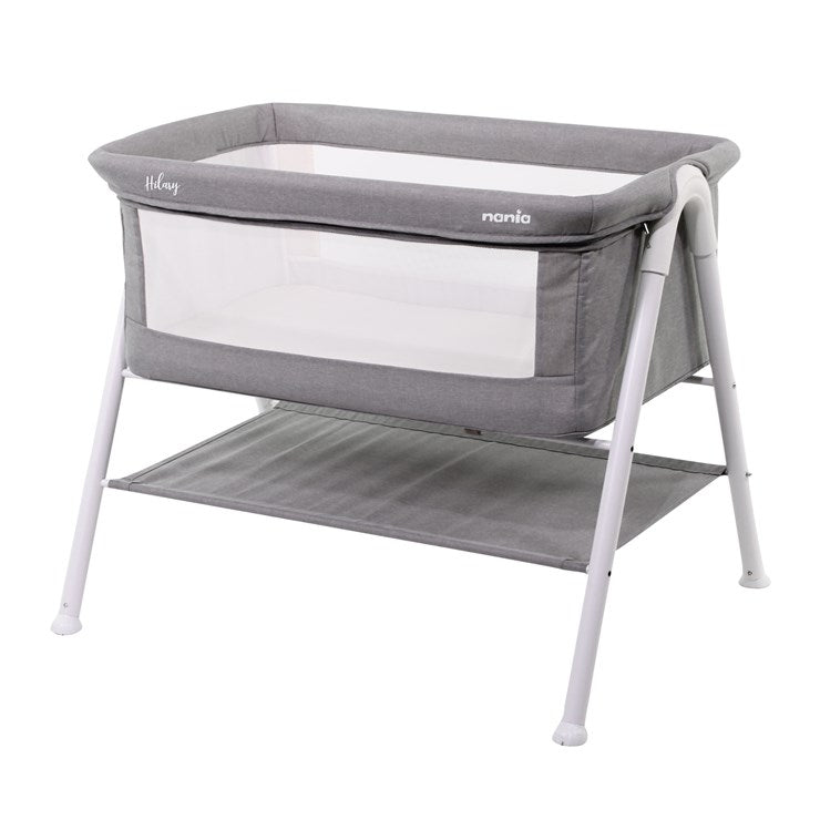 Nania Hillary Co-Sleeping Crib With Mattress & Storage – Safe, Compact Baby Bed With Breathable Mesh Sides