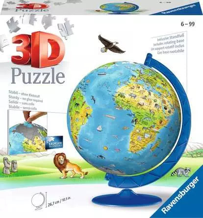 Ravensburger Children's World Globe, 180 Piece 3D Jigsaw Puzzle