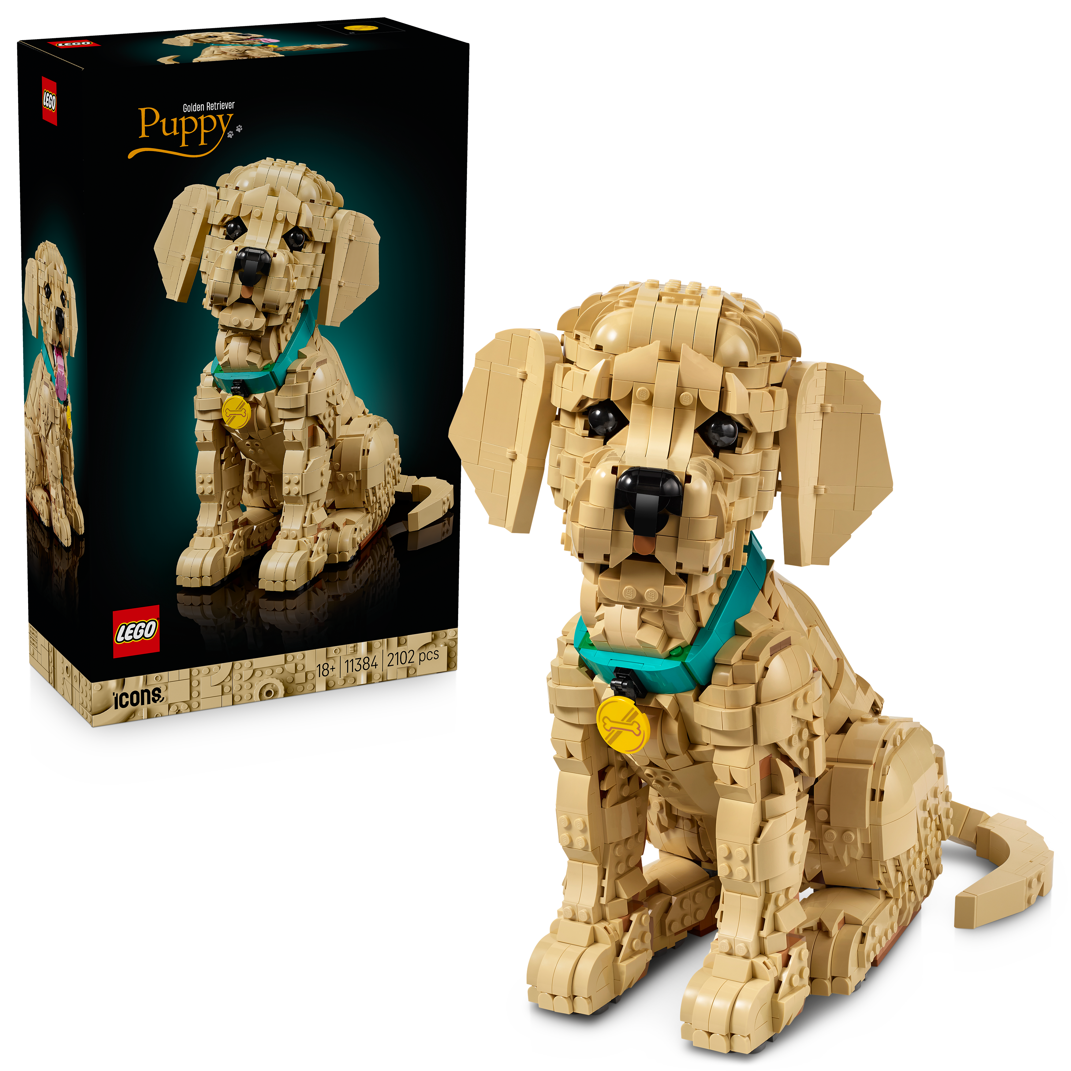 Lego Icons 11384 Golden Retriever Puppy Set For Adults