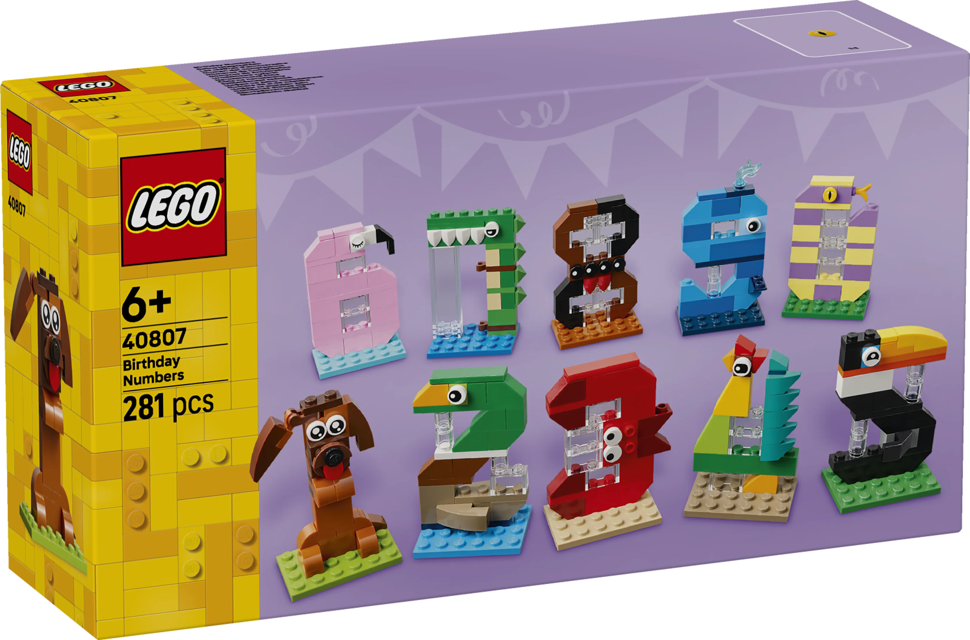 Lego Birthday Numbers - Cake Topper With Animal Toys 40807