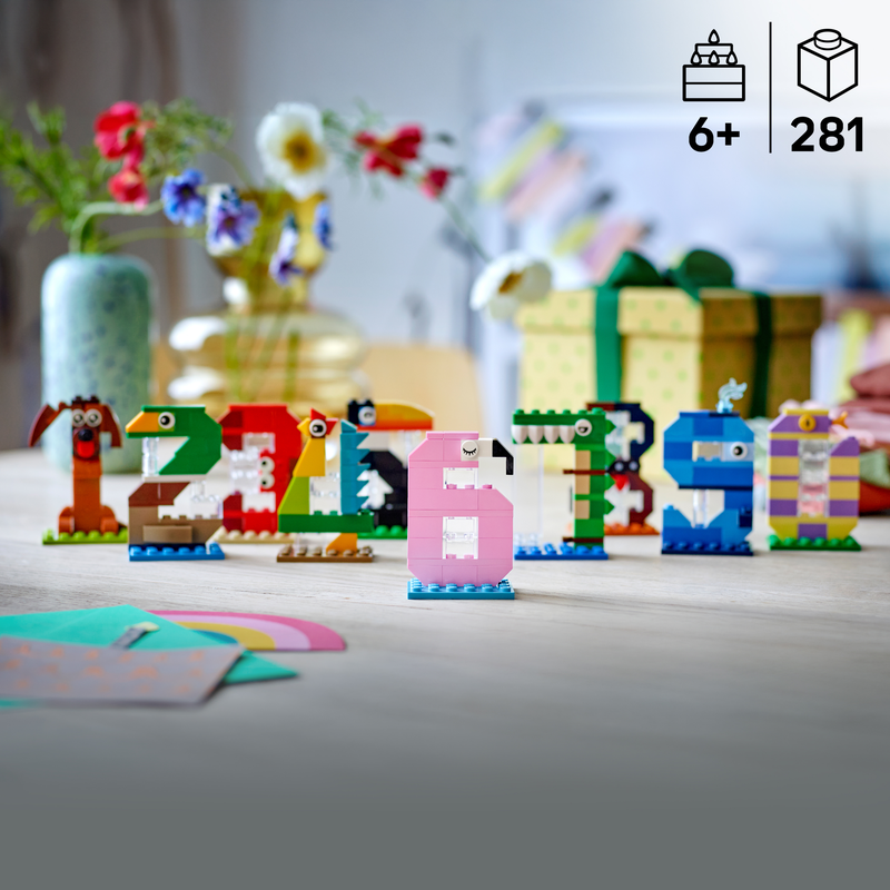 Lego Birthday Numbers - Cake Topper With Animal Toys 40807