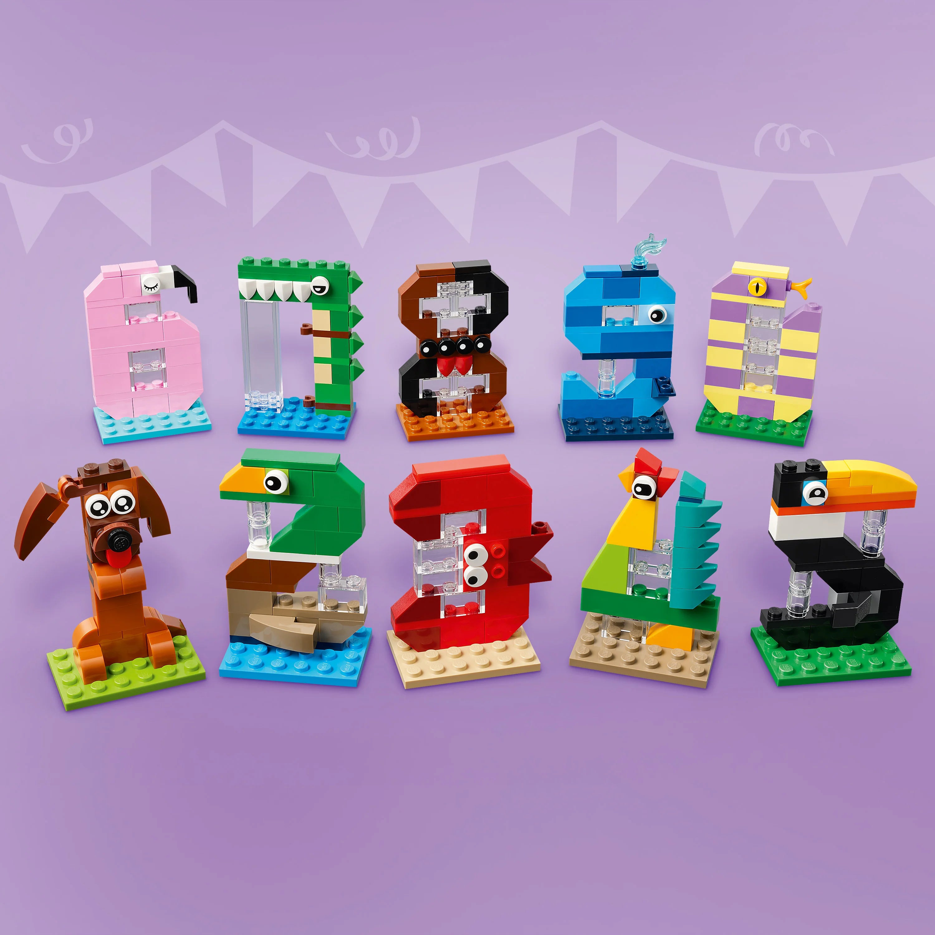 Lego Birthday Numbers - Cake Topper With Animal Toys 40807