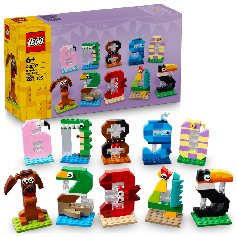 Lego Birthday Numbers - Cake Topper With Animal Toys 40807