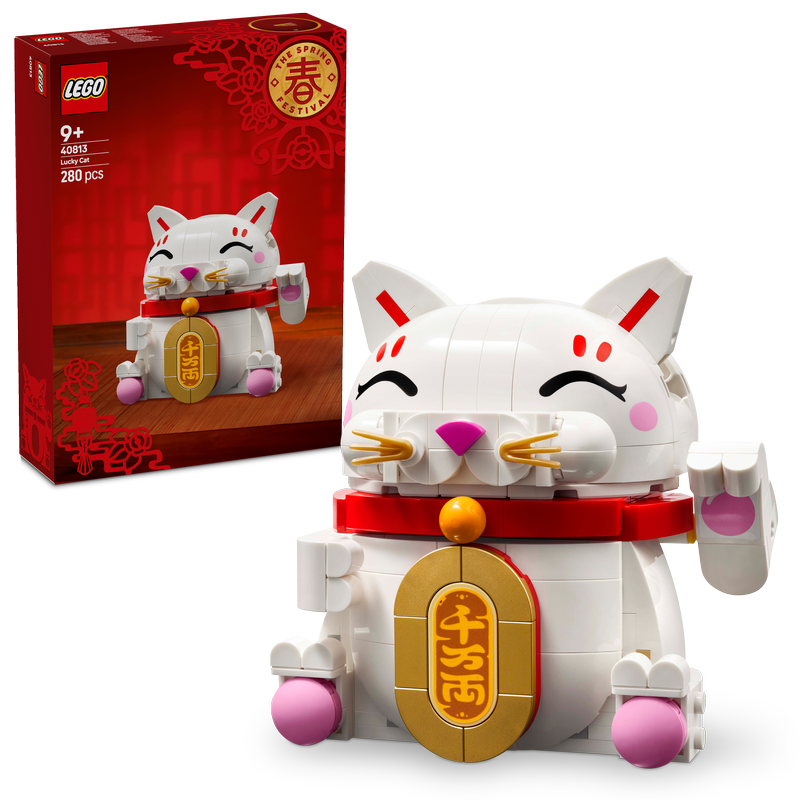 Lego® Lucky Cat Good Luck Decor Piece Building Kit 40813