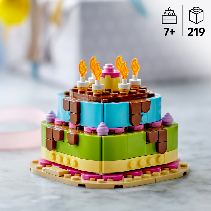 Lego Birthday Party Cake With Decorations Toy 40815