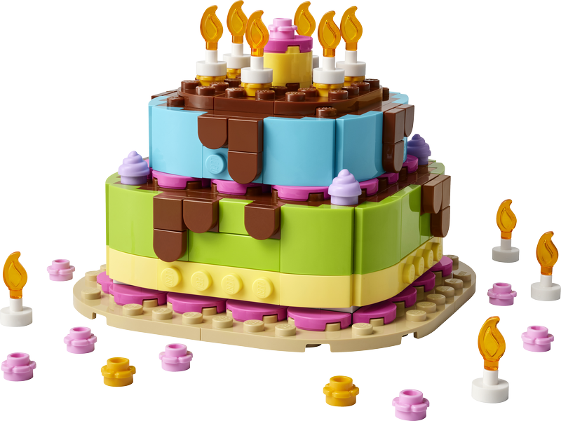 Lego Birthday Party Cake With Decorations Toy 40815