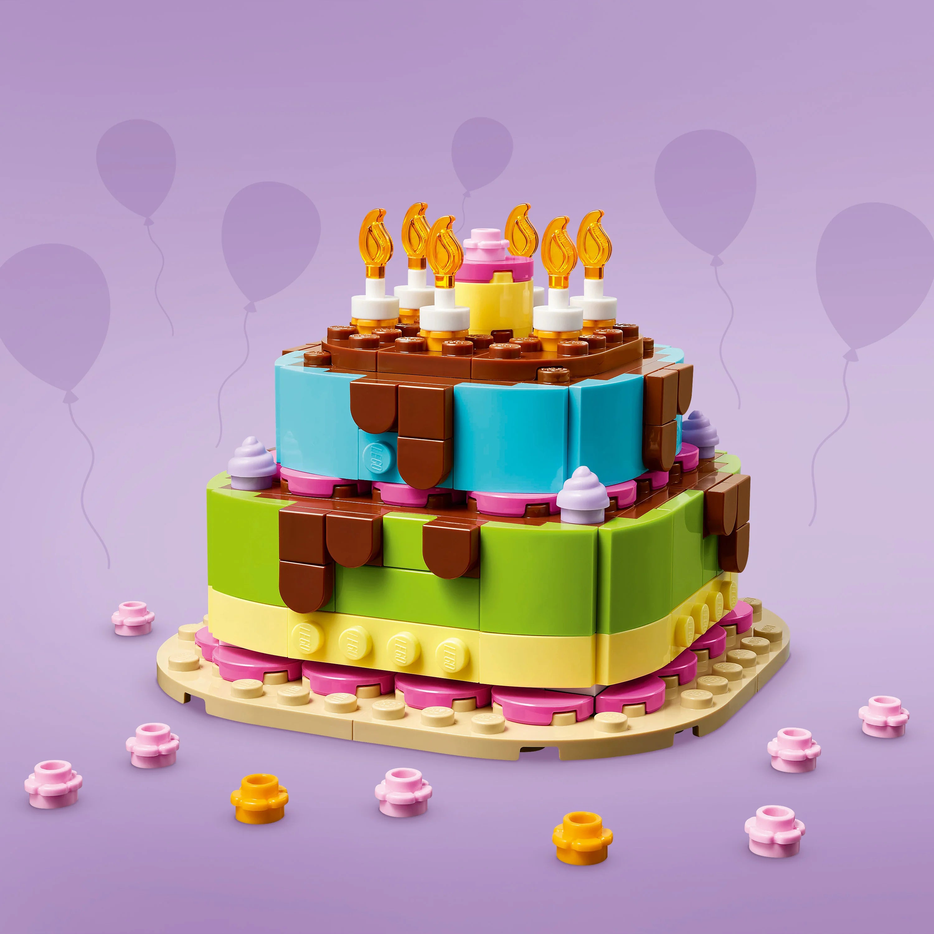 Lego Birthday Party Cake With Decorations Toy 40815