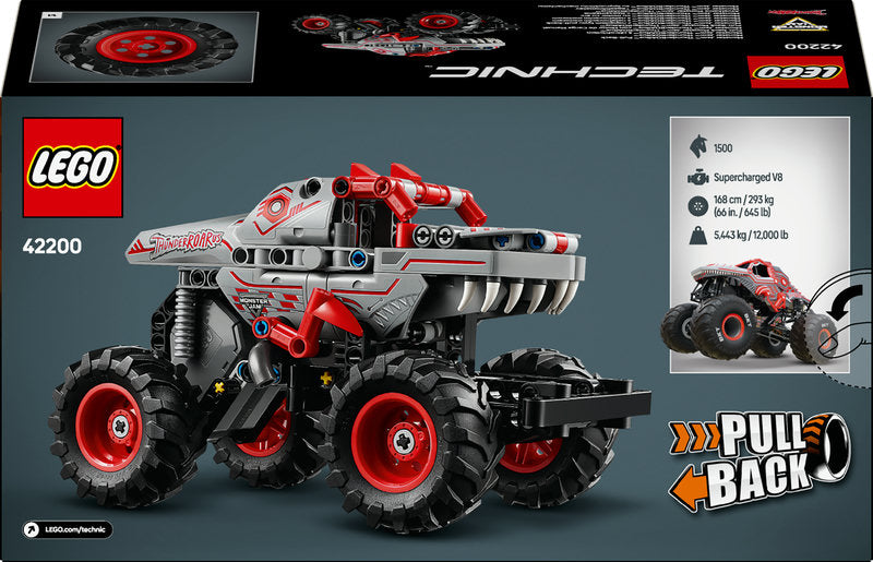 Lego® Technic Monster Jam™ Thunderroarus™ Pull-Back Truck Toy 42200