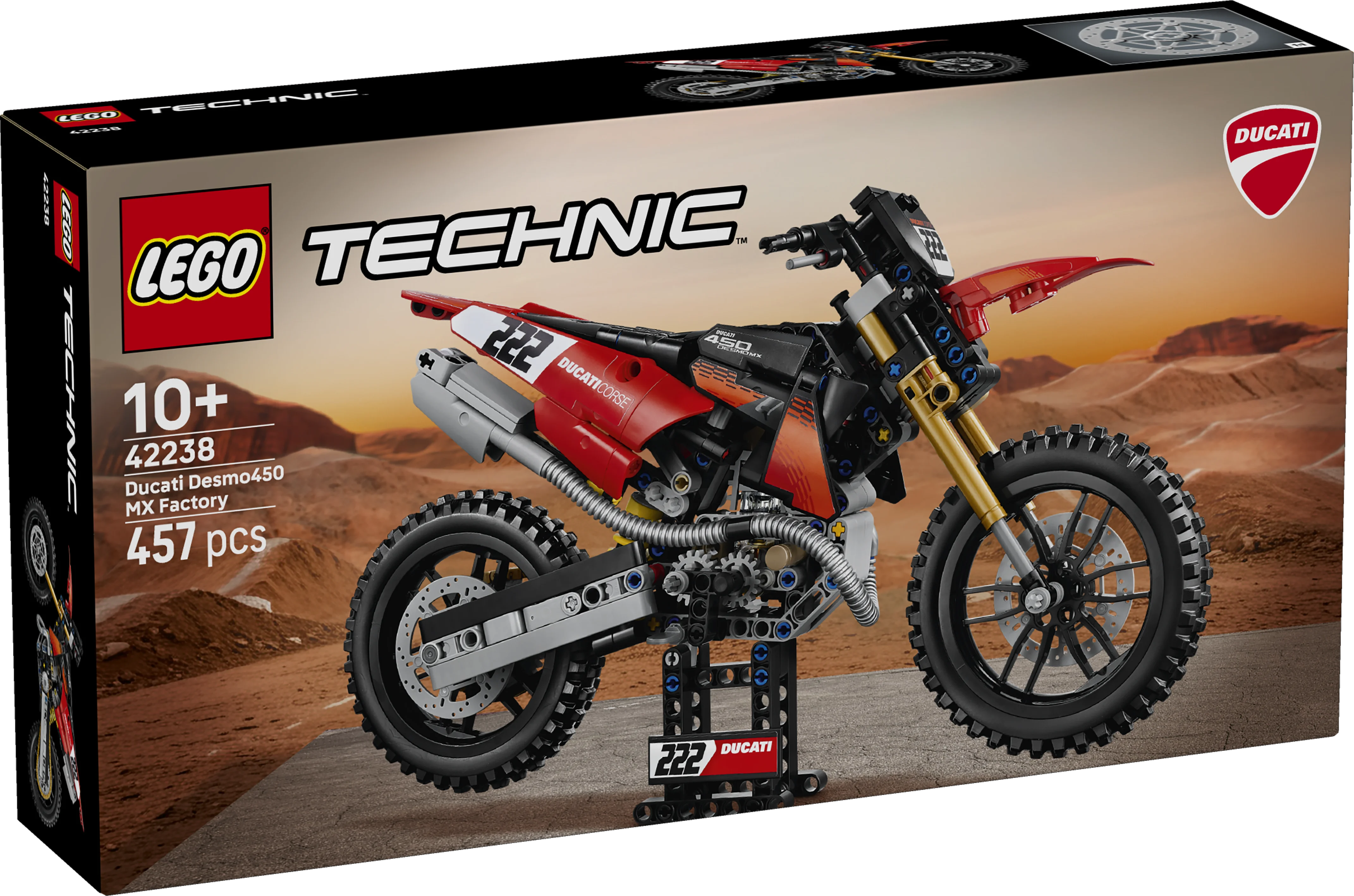 Lego Technic Ducati Desmo450 Mx Factory Motorcycle 42238