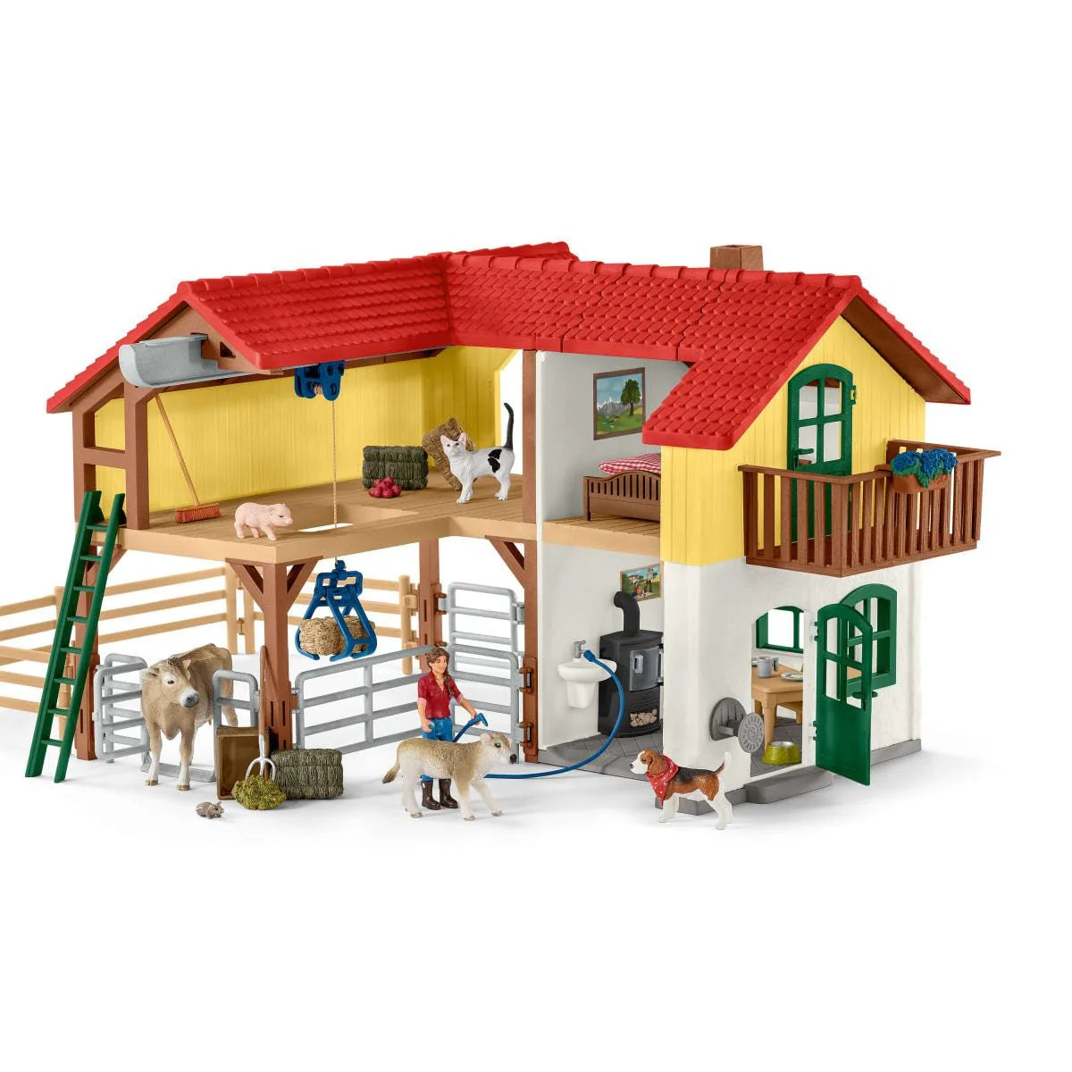 Schleich Large Farmhouse With Stable And Animals