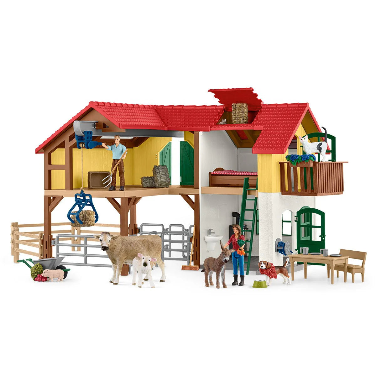 Schleich Large Farmhouse With Stable And Animals