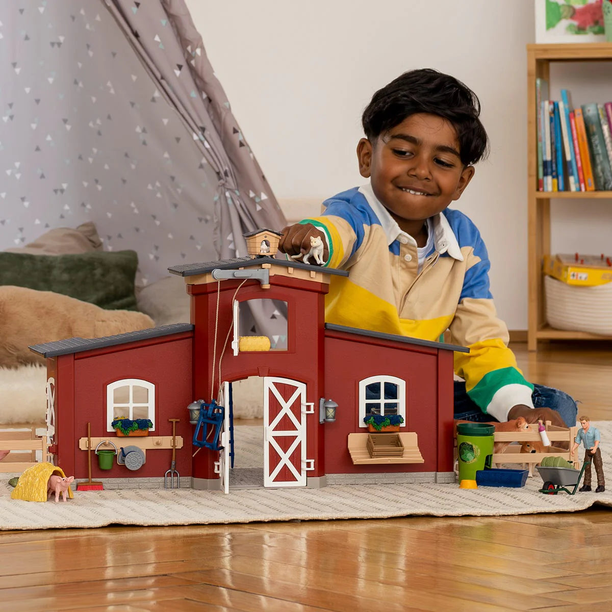 Schleich Red Barn With Animals And Accessories