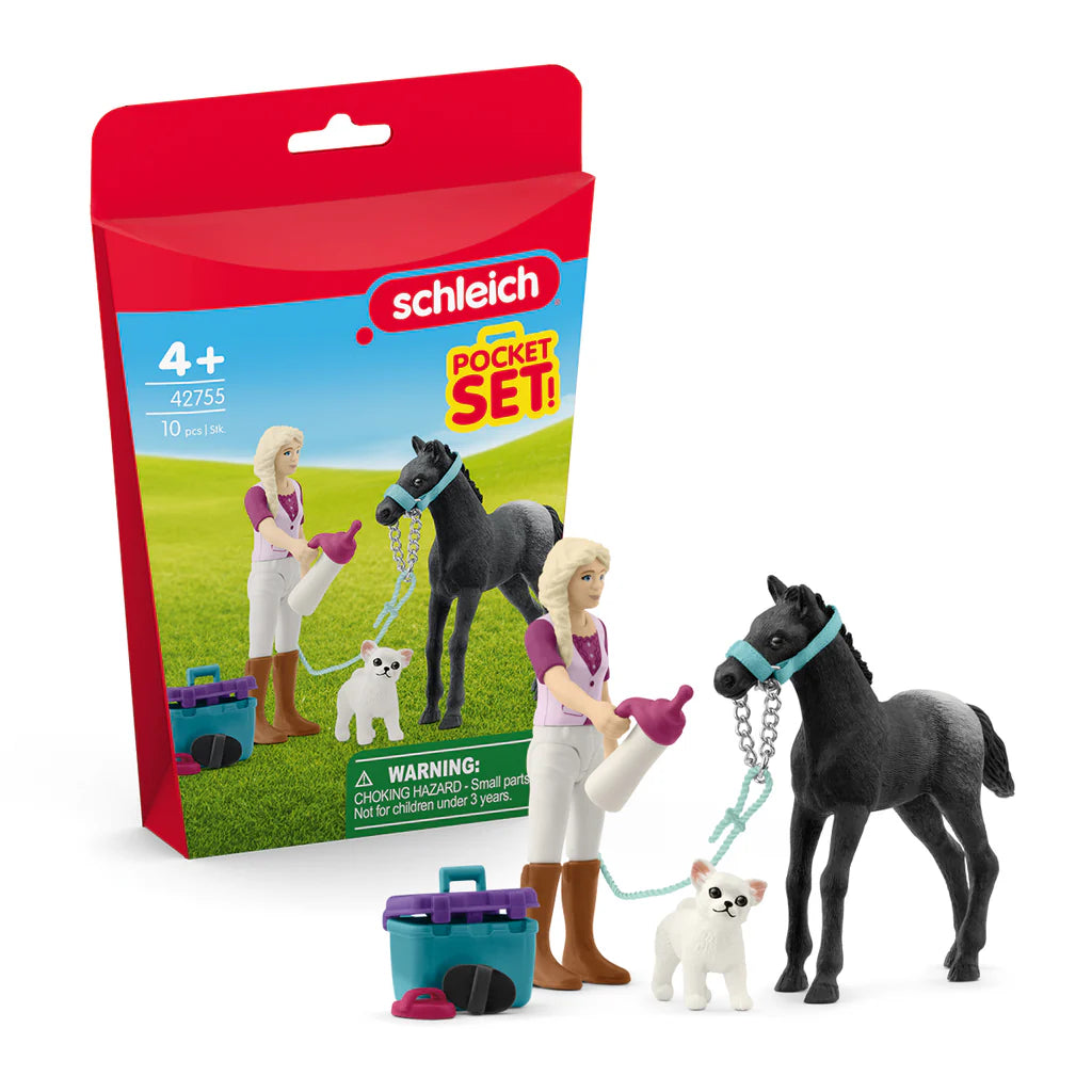 Schleich Horse Grooming Playset With Appaloosa Foal
42755