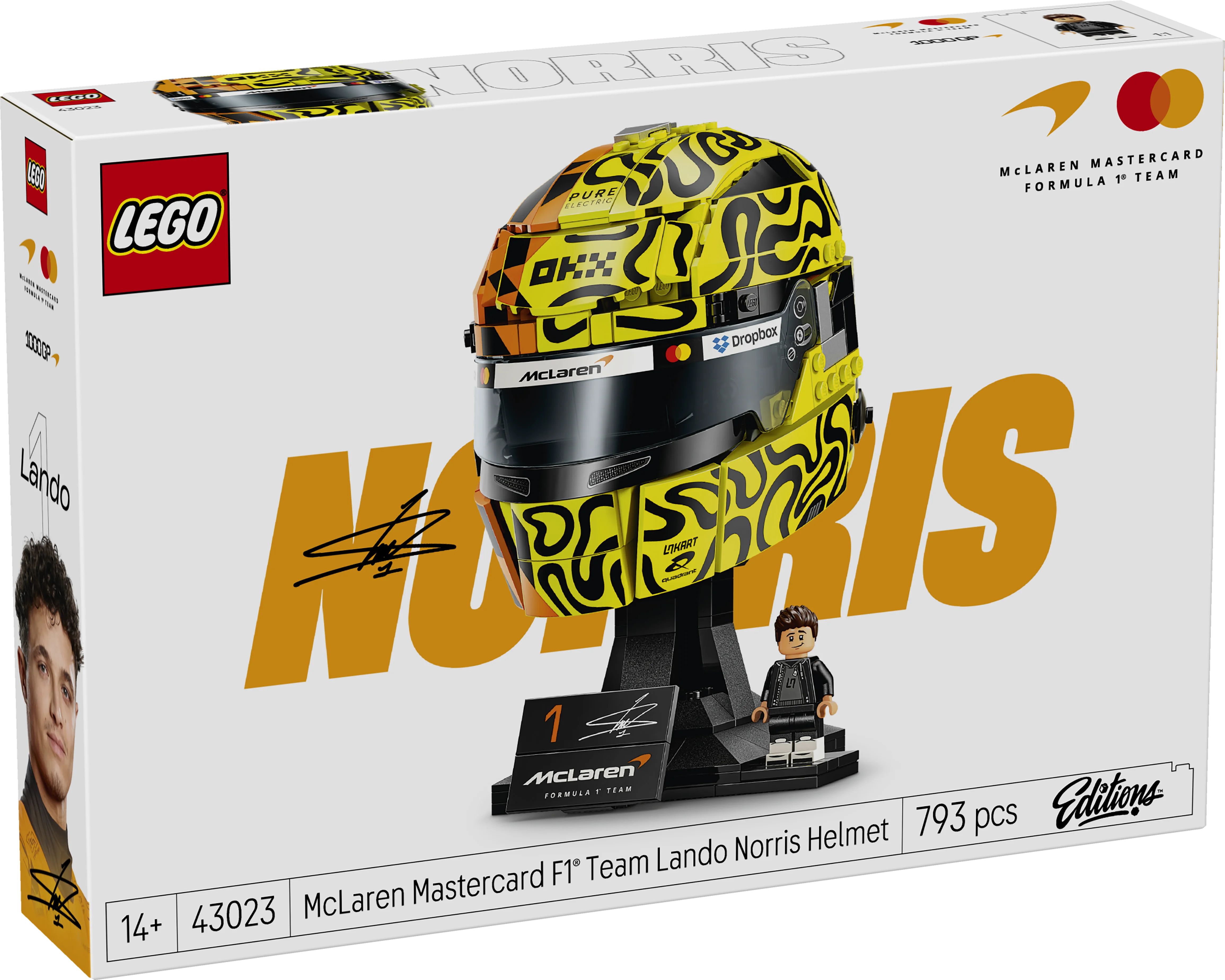 Lego Editions Mclaren Mastercard F1 Team Lando Norris Helmet 43023