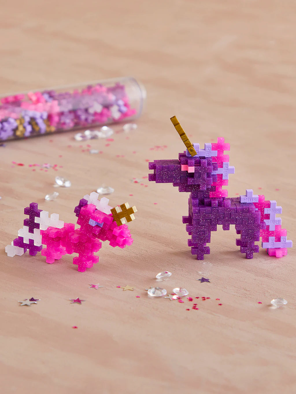 Plus Plus Glitter Unicorns 100Pc Tube