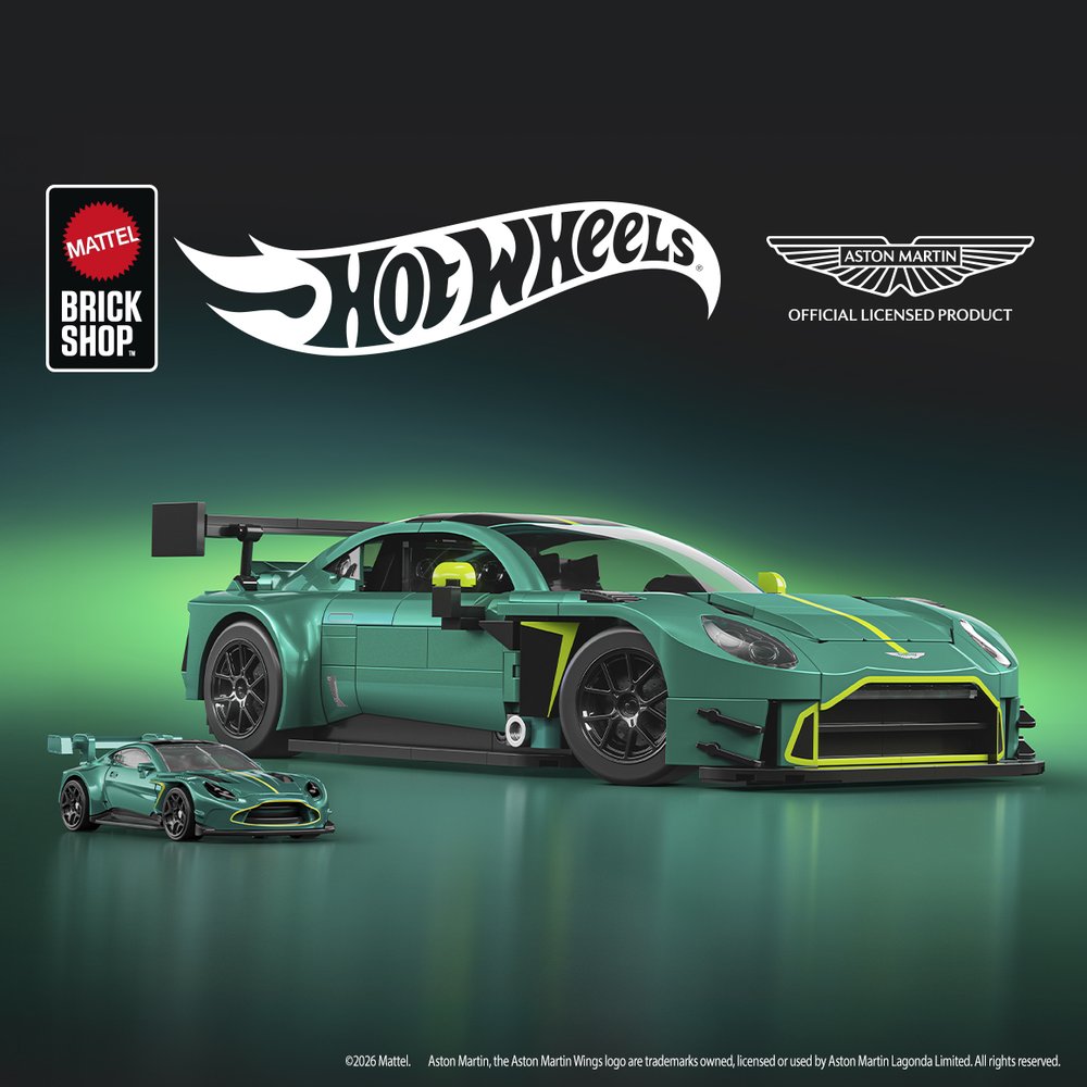 Mattel Brick Shop Hot Wheels Elite Series '24 Aston Martin Vantage Gt3 Building Set
