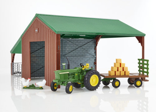 Britains John Deere Tractor & Shed Set