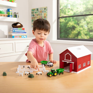 John Deere 1:64 Scale 24 Piece Farm Playset With On-The-Go Barn
