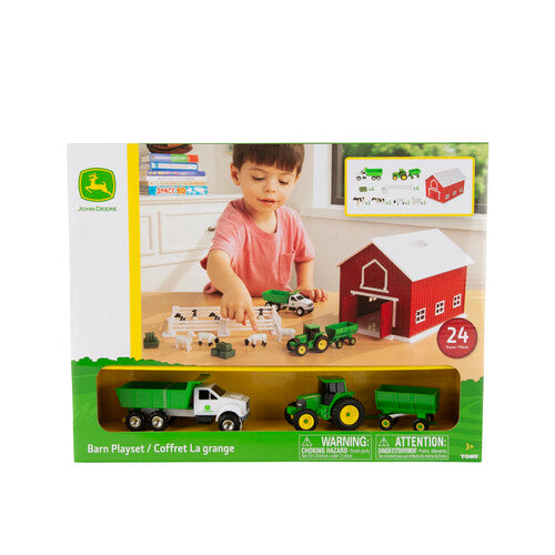 John Deere 1:64 Scale 24 Piece Farm Playset With On-The-Go Barn