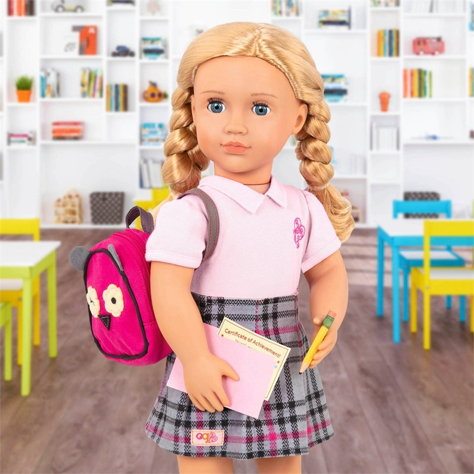 Our Generation Deluxe Poseable School Doll & Book Hally