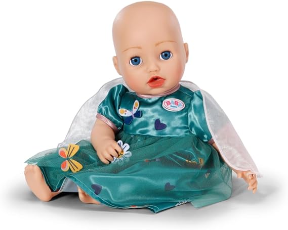 Baby Born Green Fairy Dress With Butterfly Appliques & Fabric Wings Clothing Suitable For Dolls Of Size 43 Cm