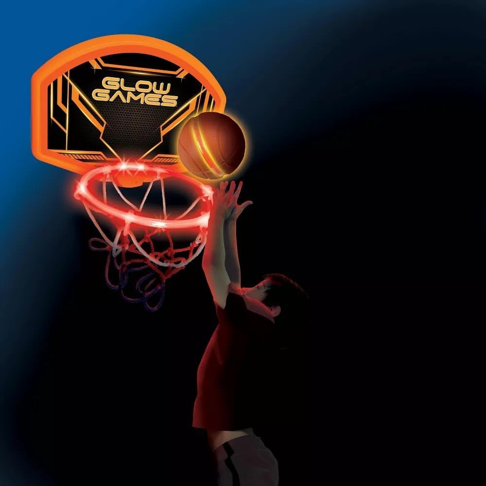 Glow Games Light-Up Basketball Hoop And Ball, Led Glow In The Dark