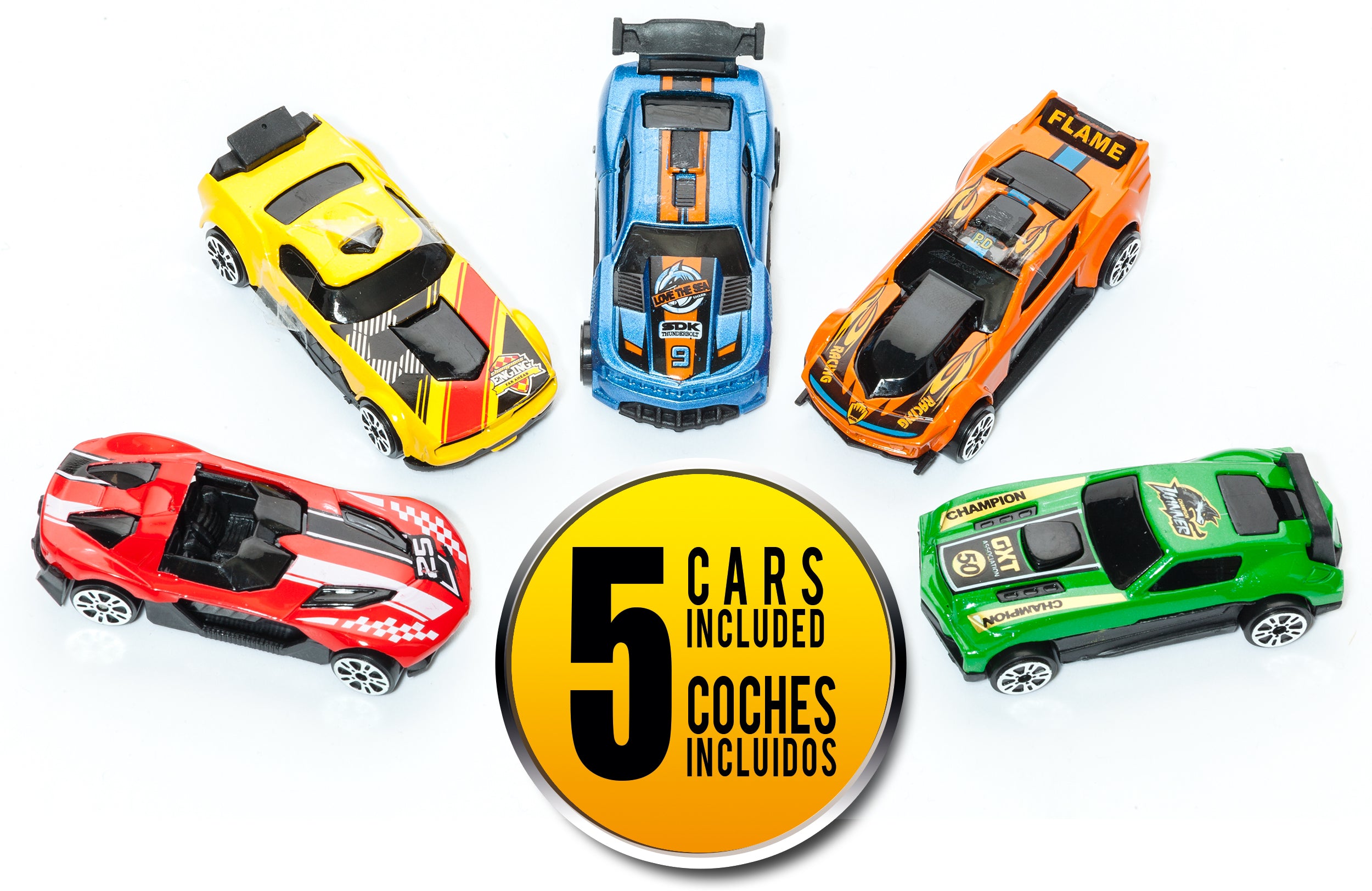 3 Storey Parking With Tracks And 5 Cars