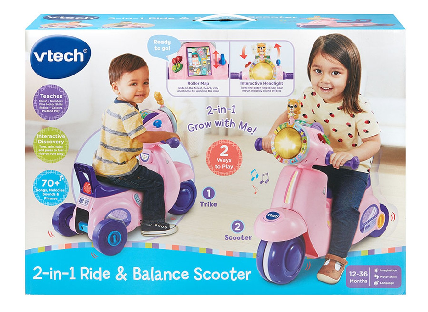 Vtech 2-In-1 Ride & Balance Scooter Pink