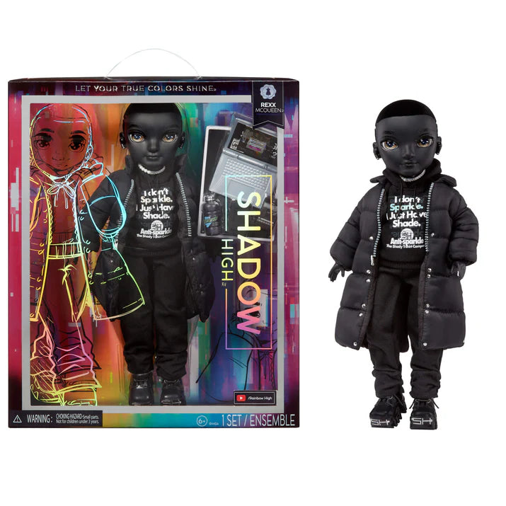 Rainbow High Shadow High Rexx Mcqueen- Black Color Fashion Doll