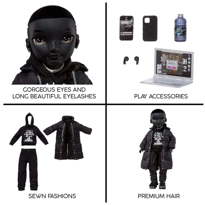Rainbow High Shadow High Rexx Mcqueen- Black Color Fashion Doll