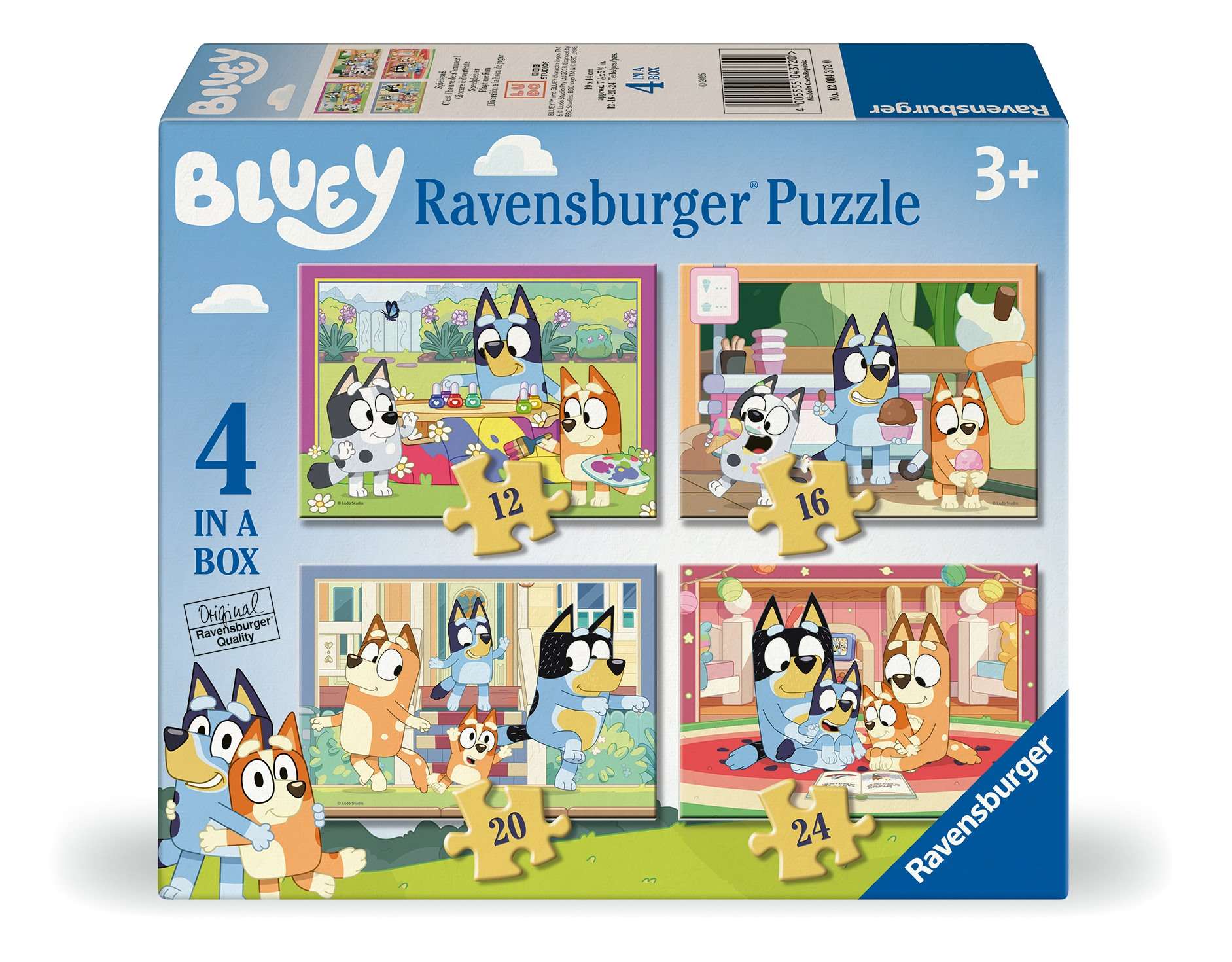 Ravensburger Bluey, 4 In A Box (12, 16, 20, 24 Piece) Jigsaw Puzzles