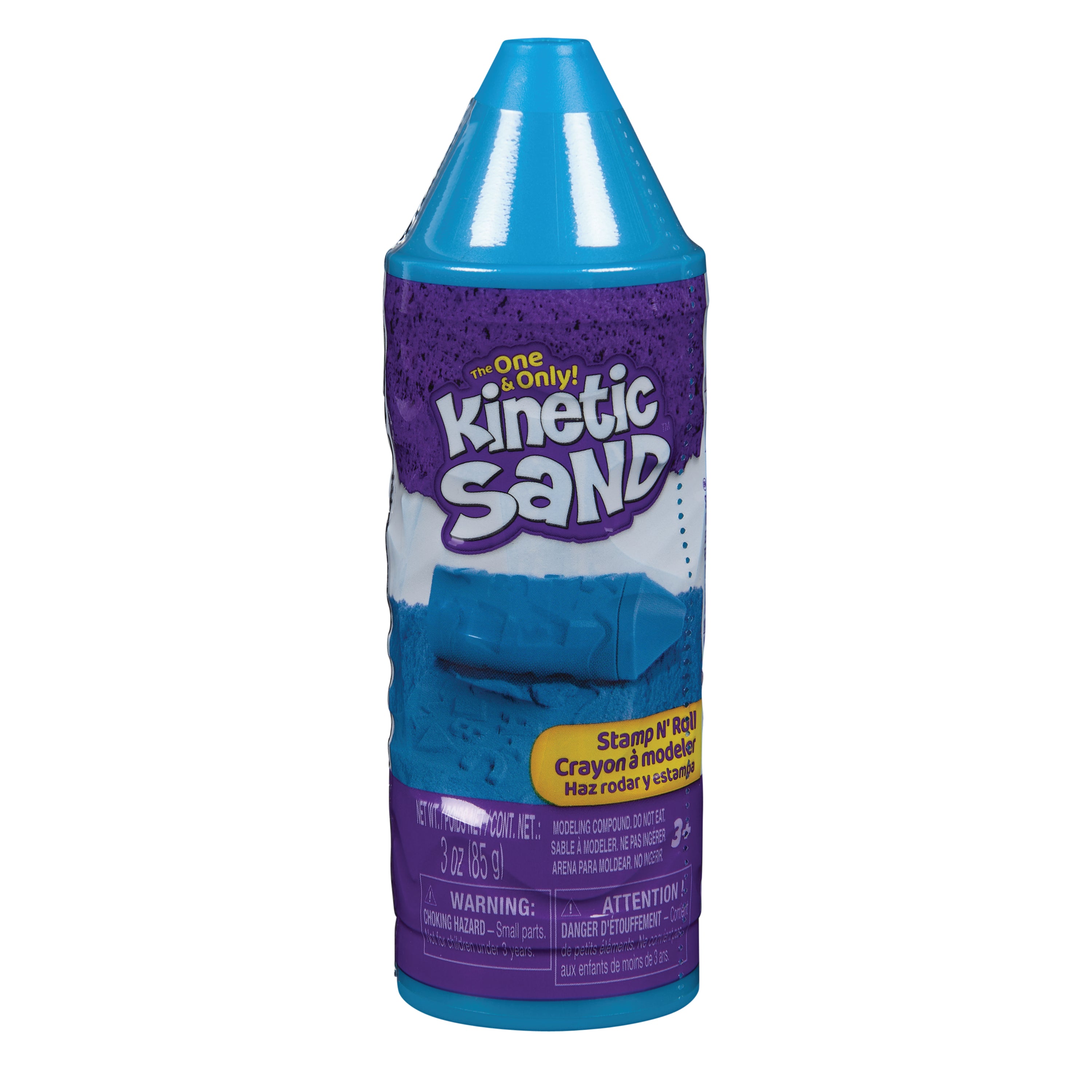 Kinetic Sand, Stamp N' Roll Crayon With 3 Oz Blue Play Sand