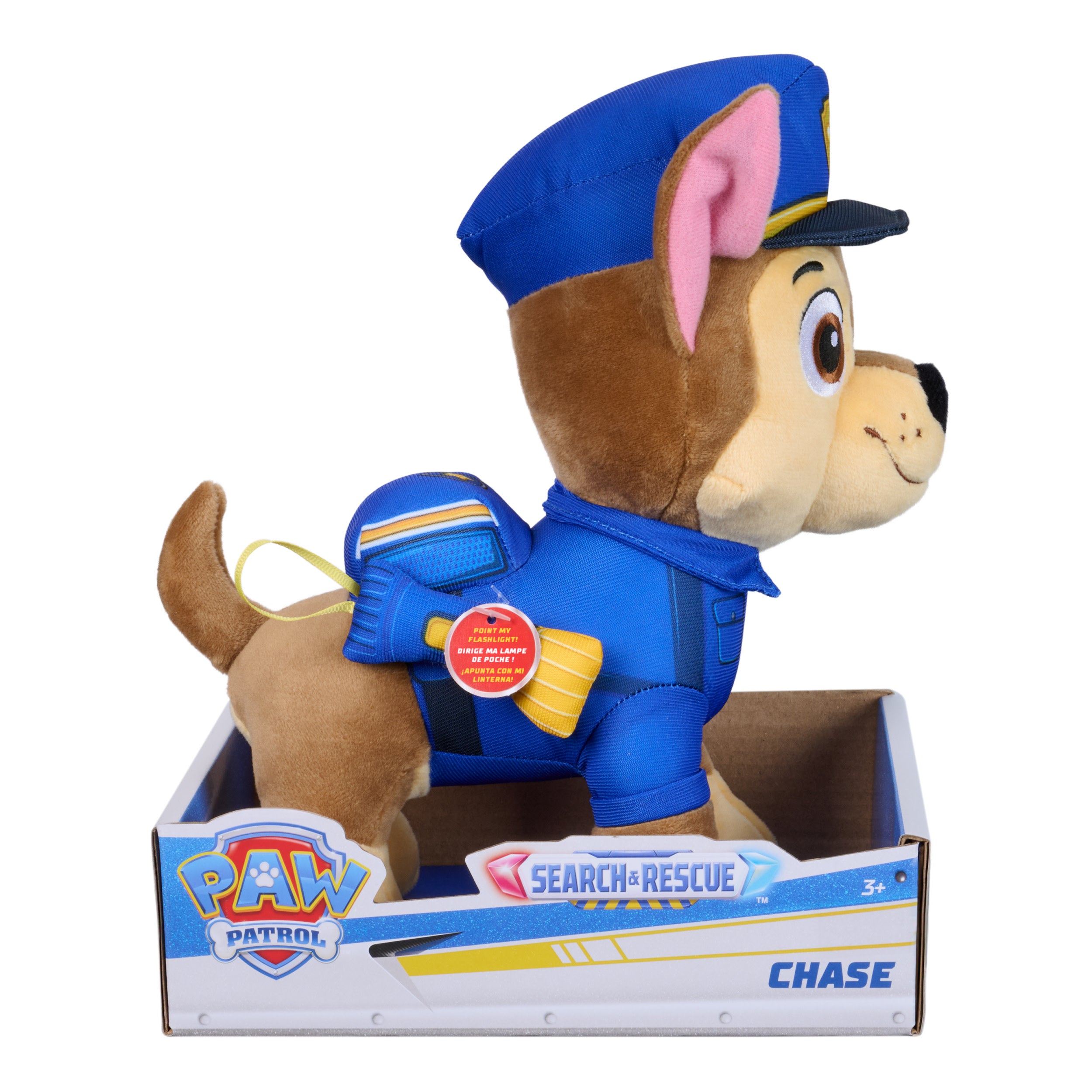  Paw Patrol: Search And Rescue Chase, Plush Toy With Flashlight Accessory 10”