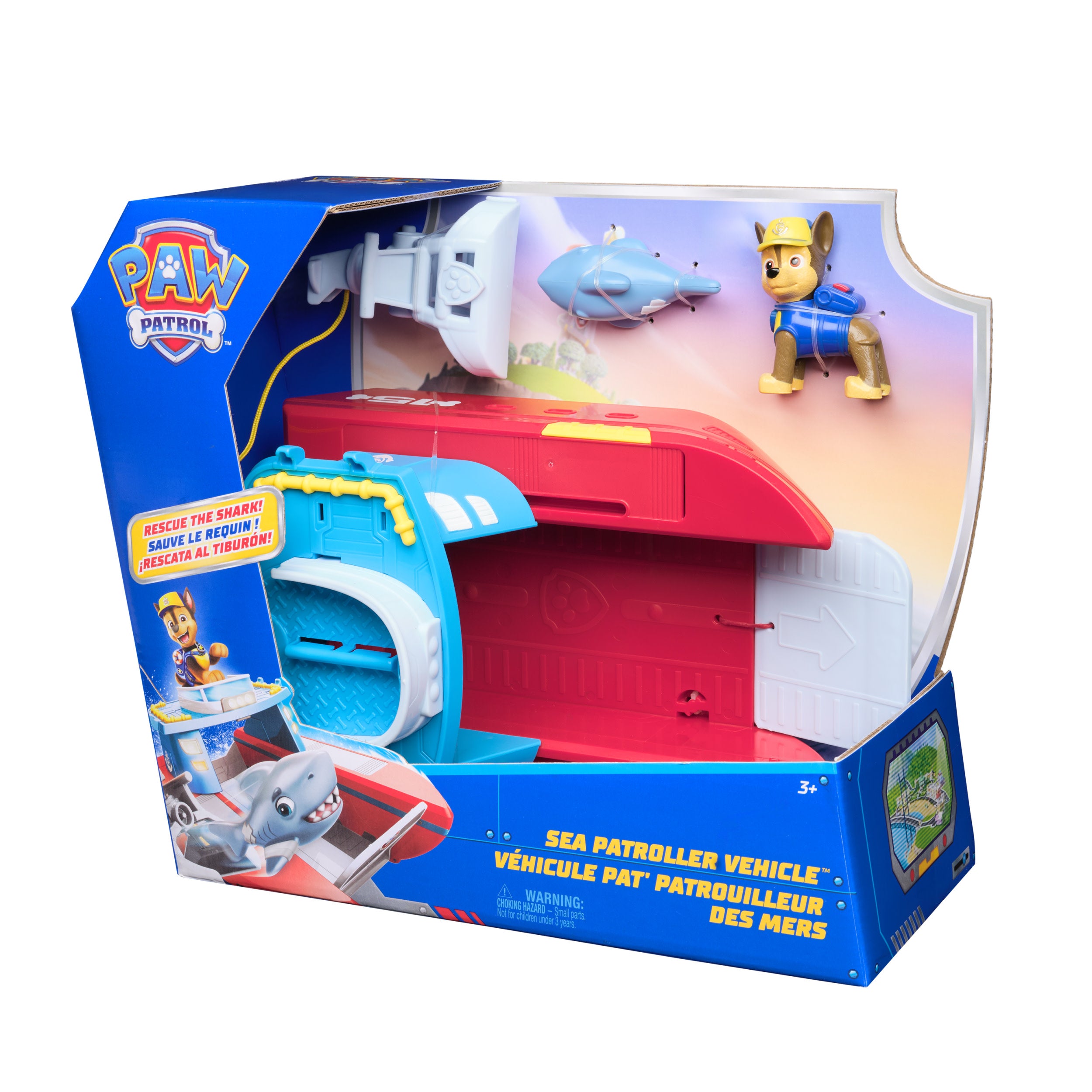 Paw Patrol Sea Patroller Vehicle With Chase And Shark Figure