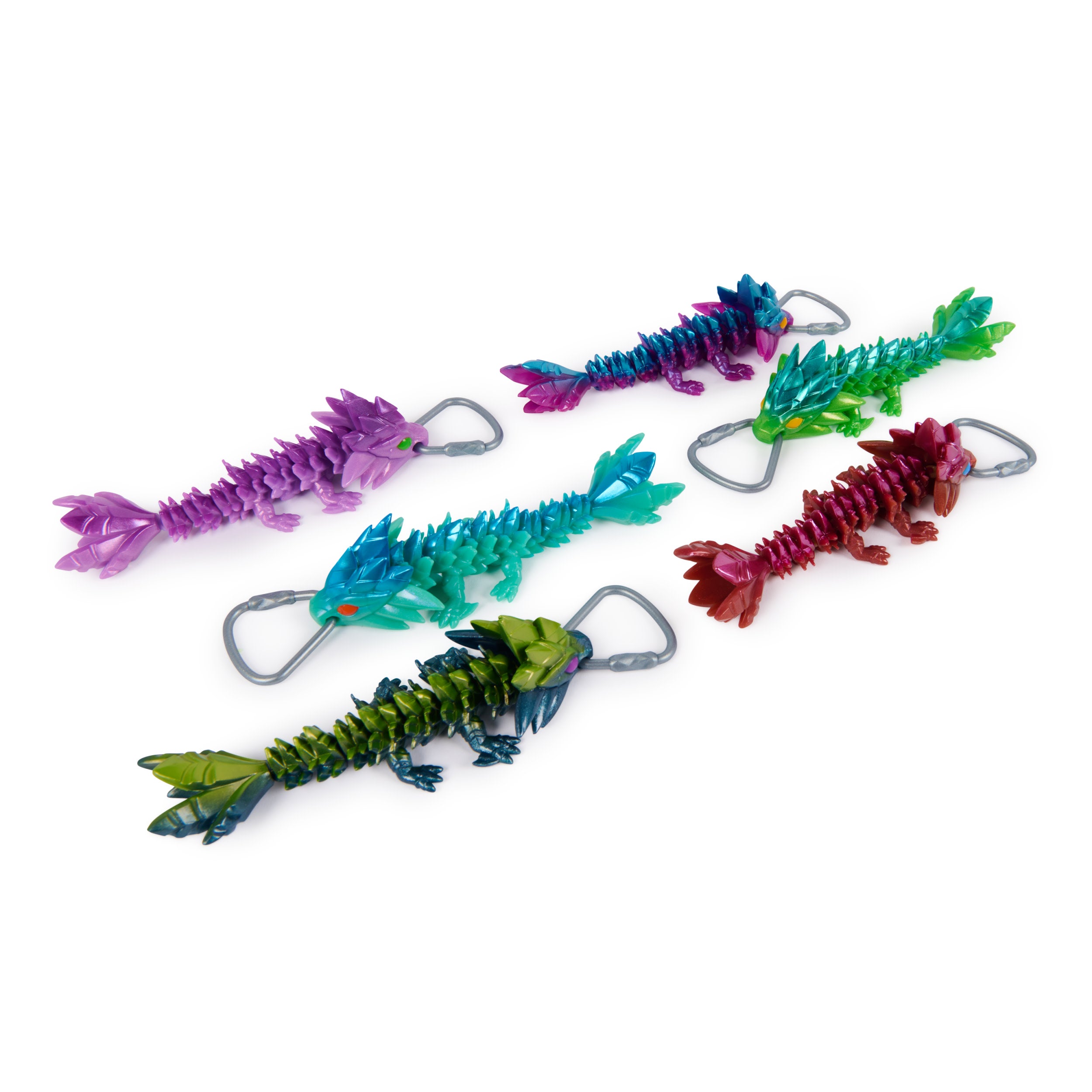 Crystalynx 15.2 Cm Articulated Dragon With Carabiner Clip Blind Box Collectible 3D Printed Dragon Bag Charms (Styles May Vary) Fidget Toys And Fashion Accessories